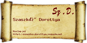 Szaszkó Dorottya névjegykártya