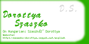 dorottya szaszko business card